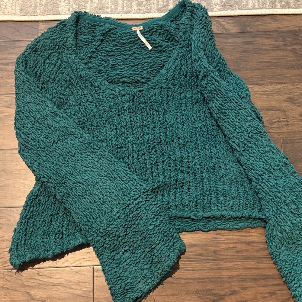 Teal Textured Women's Sweater